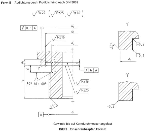 DIN 3852-11 Form E design drawing